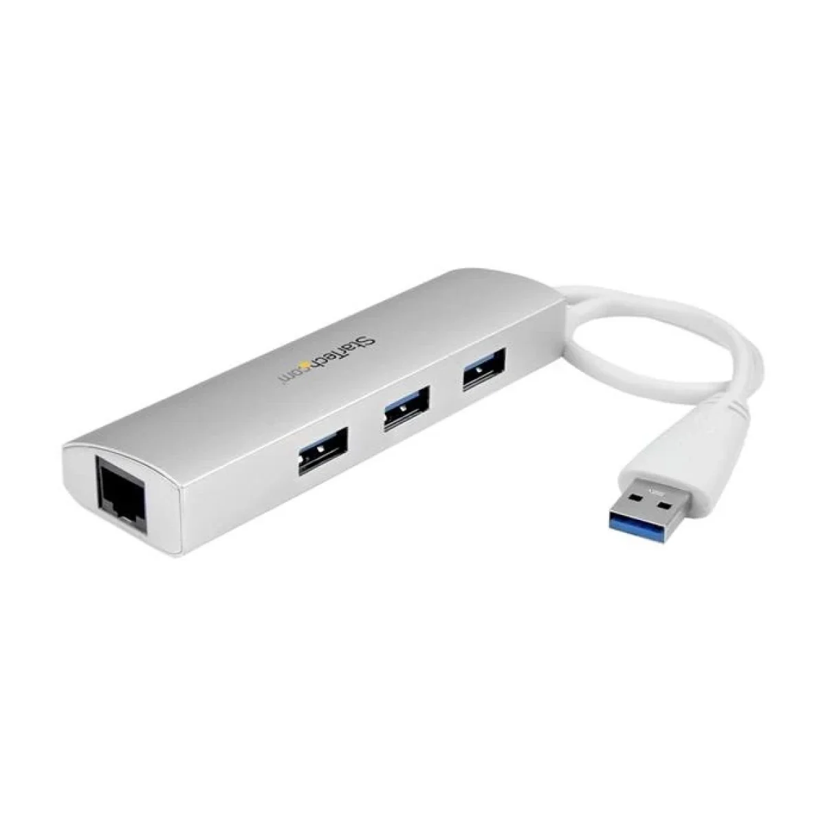 Hub USB StarTechcom 3 Puertos USB 30 Adaptador Ethernet Blanco ST3300G3UA