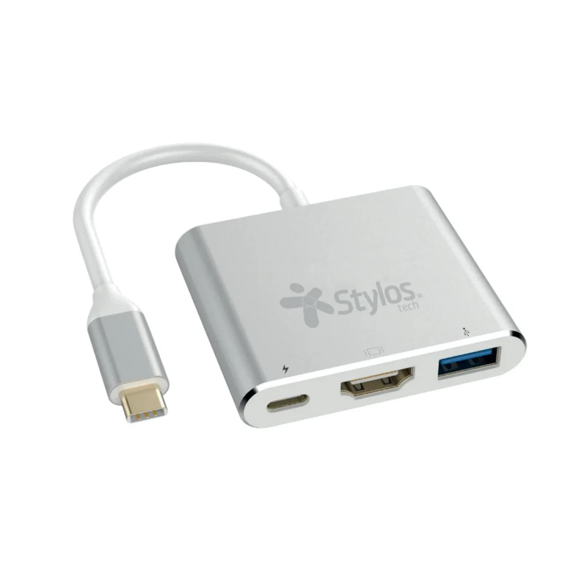 Hub USB Stylos HB001 USB C a HDMI USB 30 USB C Plata STCBHUB31S