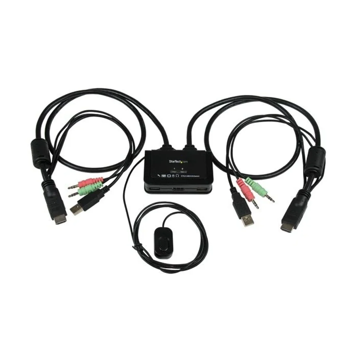 KVM StarTechcom 2 Puertos HDMI 2x USB 2x 35mm 85 cm SV211HDUA