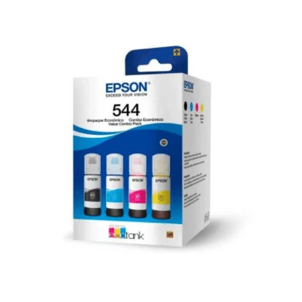 Tinta Epson T544 4 Botellas Negro Cian Magenta Amarillo 65ML T544520 4P