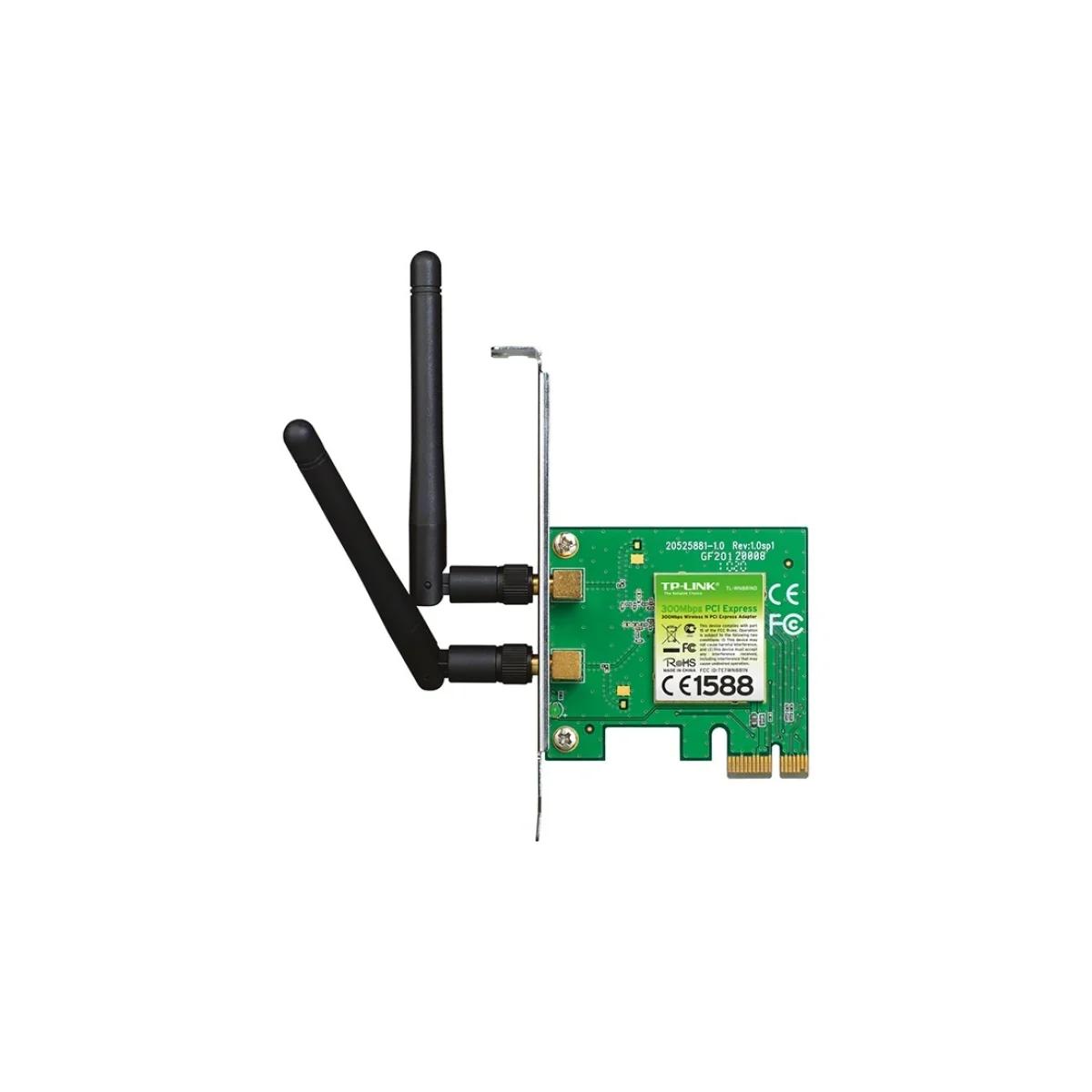 Tarjeta de Red TP LINK PCI Express 24 GHz 300 Mbit s 2 Antenas Externas TL WN881ND