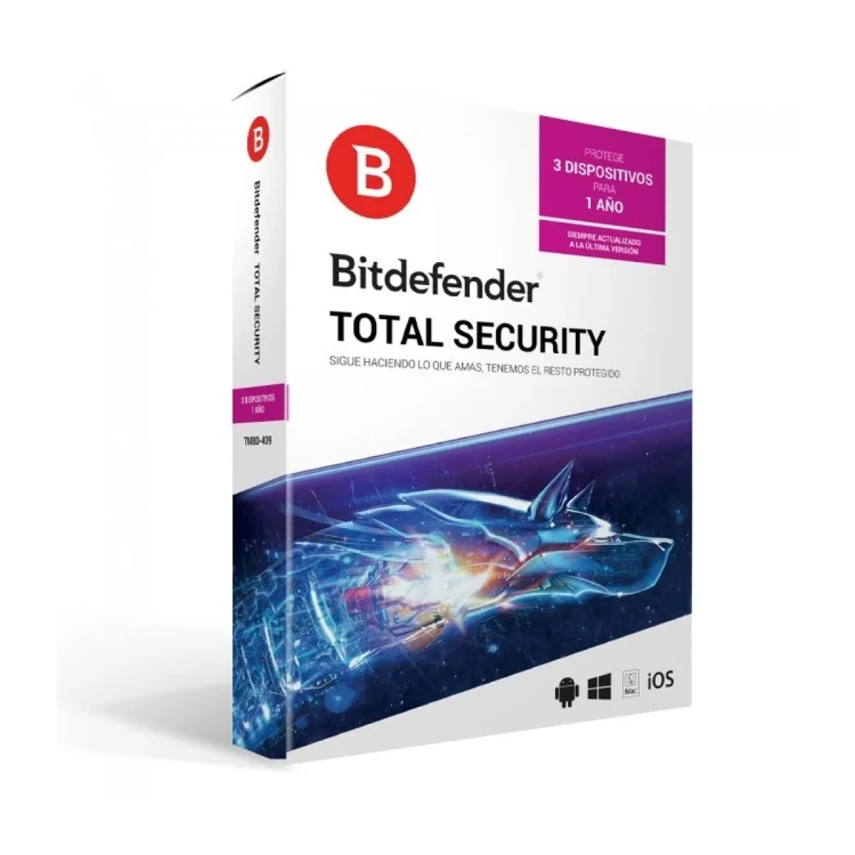 Antivirus Bitdefender Total Security 3 Usuarios 1 Ano Caja TMBD 409