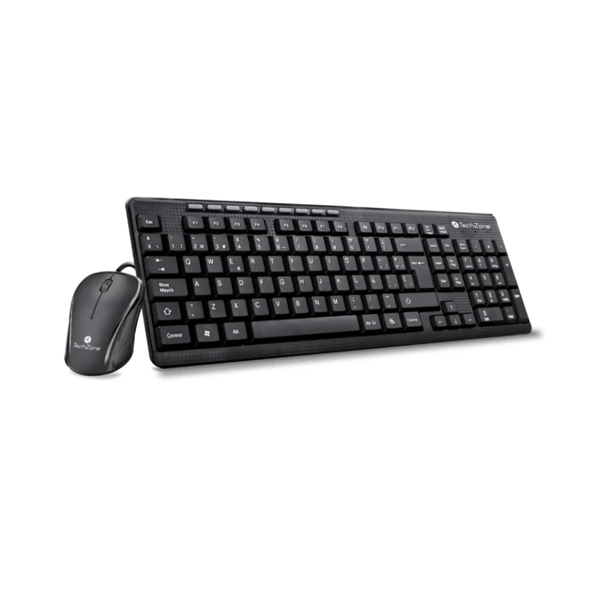 Teclado y Mouse TechZone TZ19COMB01 LA Alambricos USB Negro TZ19COMB01 LA