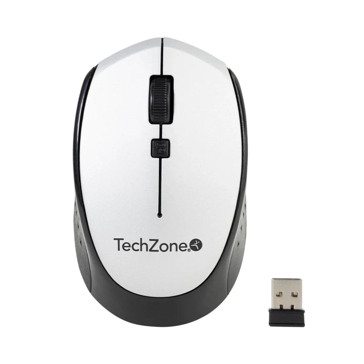 Mouse TechZone TZ19MOU01 Inalambrico USB Plata con Negro TZ19MOU01 INAPL
