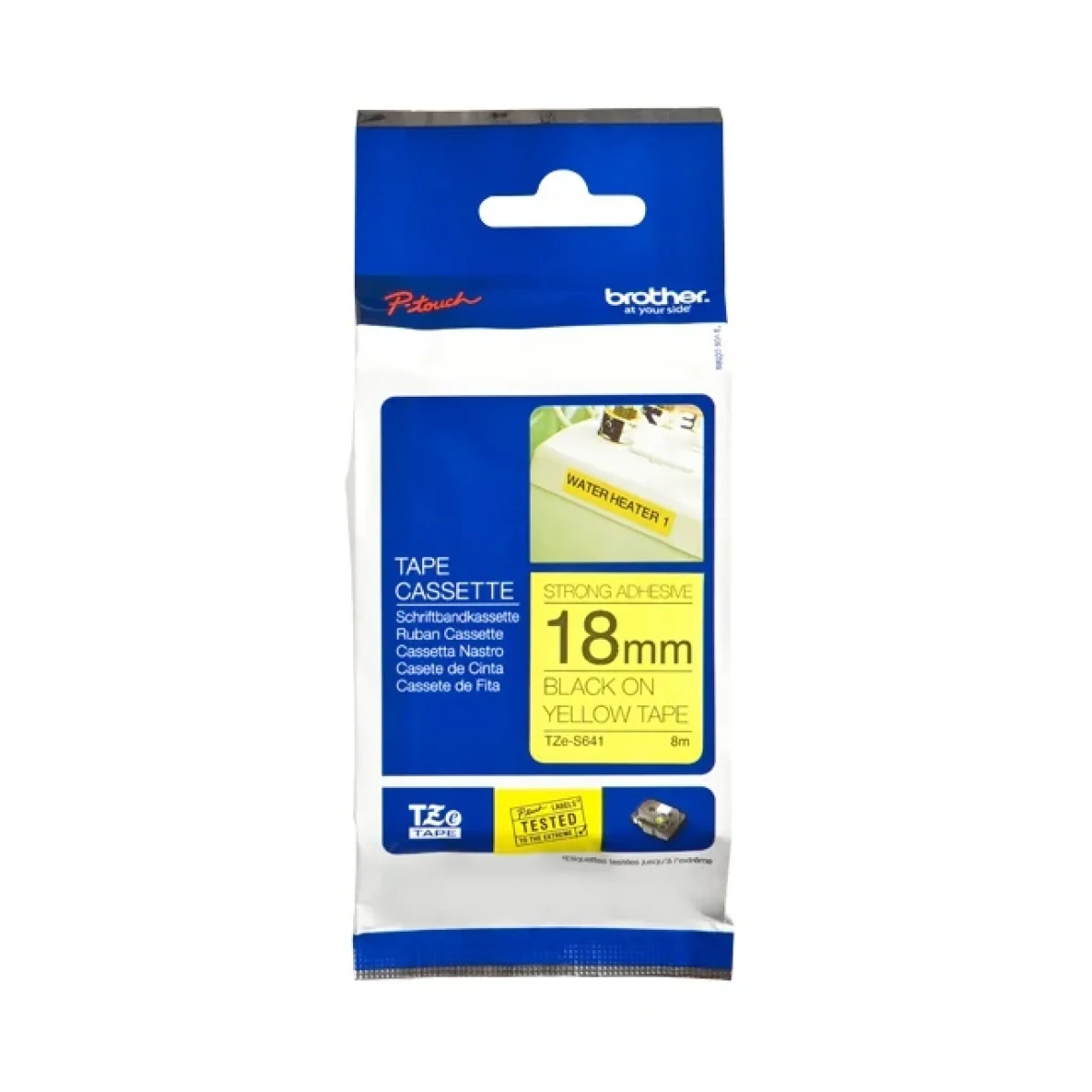 Cinta Brother Tzes641 Tz Negro Sobre Amarillo TZES641