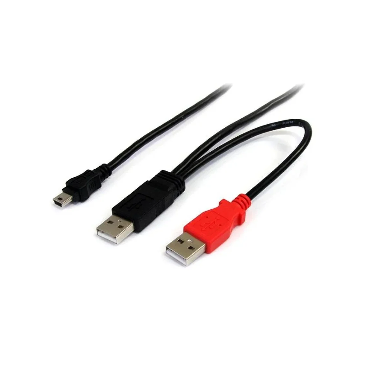 Cable StarTechcom de 18m USB en Y para Discos Duros Externos 2x USB A Macho a 1x USB Mini B Macho USB2HABMY6