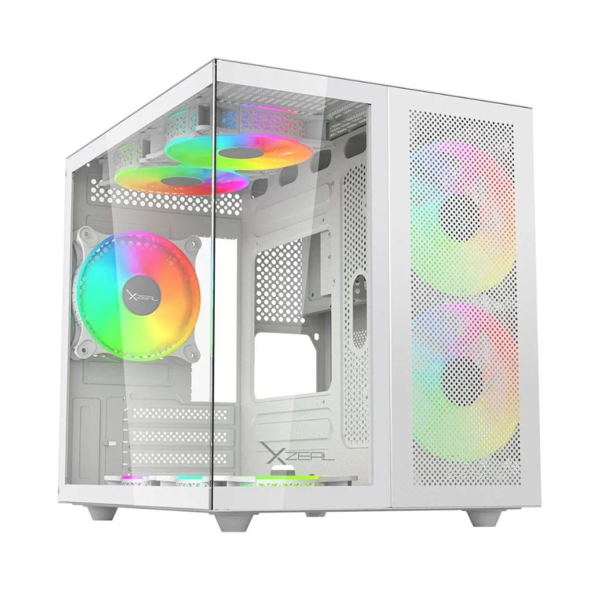 Gabinete Gamer XZeal CXi1 Mini Torre Micro ATX Mini ITX Panel Lateral Blanco XZGAMC1W