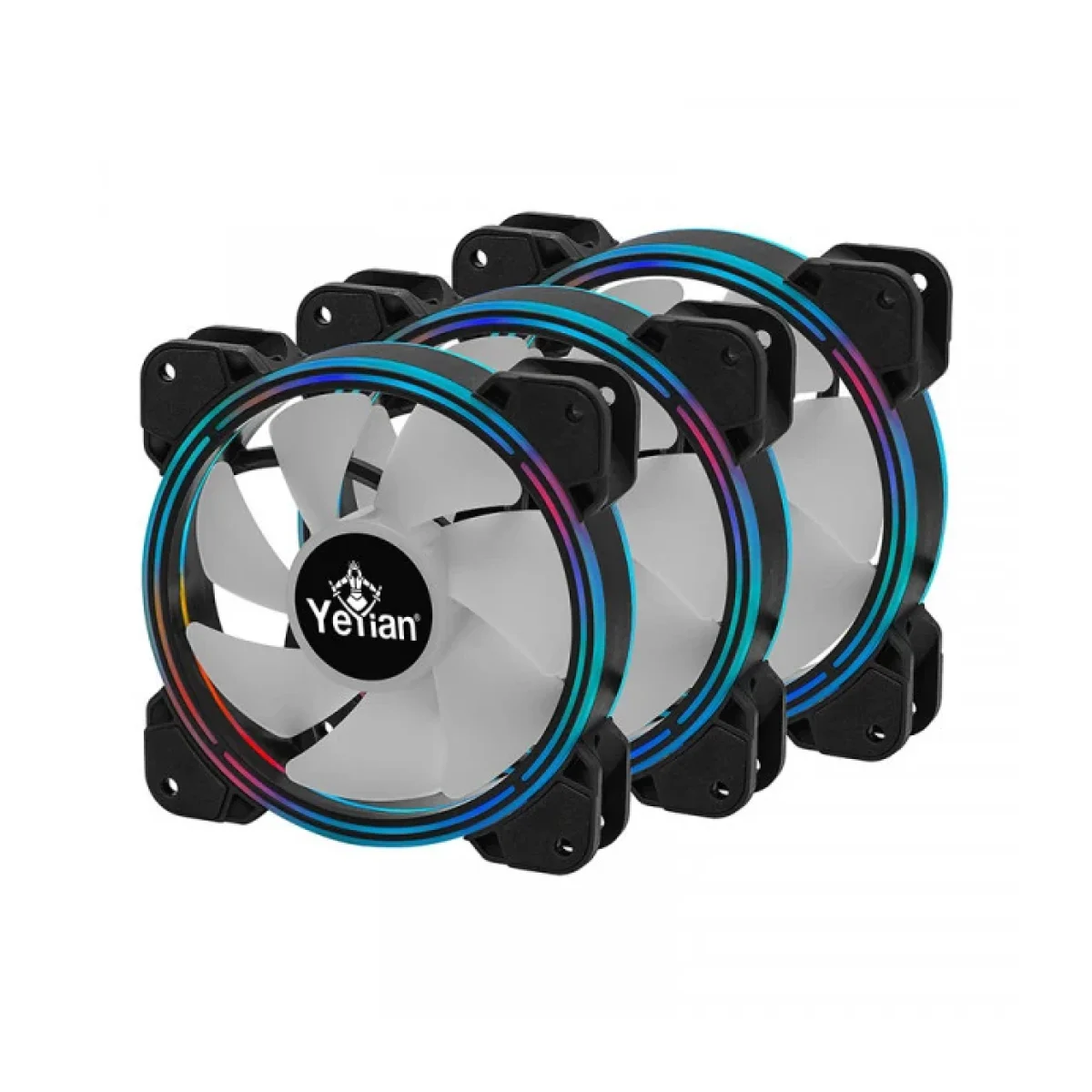 Kit de Ventiladores YeYian Typhoon LII Master 120mm 1300 RPM ARGB 3 Piezas YCF 3KFS 01