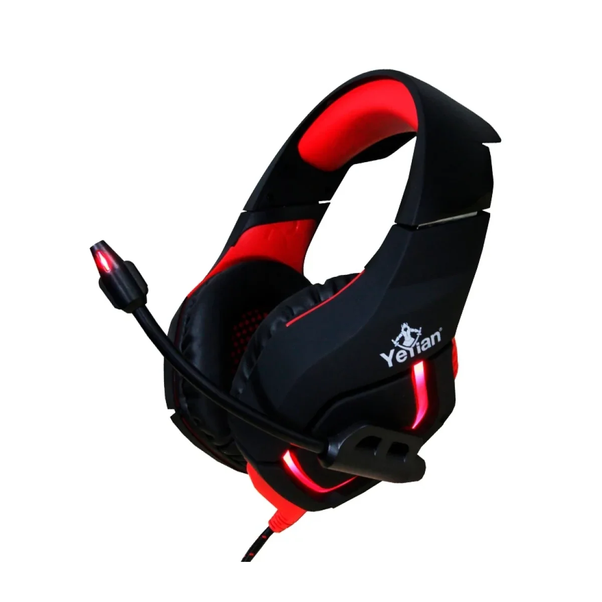 Diadema Gamer Yeyian Wicked Serie 3000 Alambrico Microfono Led Negro Con Rojo YDW 33402