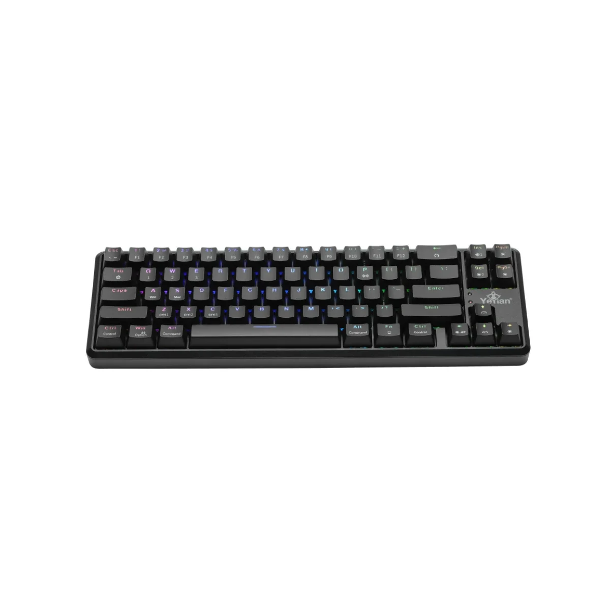 Teclado Gamer Yeyian Akil Series 3500 Alambrico Inalambrico Espanol Multimedia Rgb Switch Azul YTM 28210B